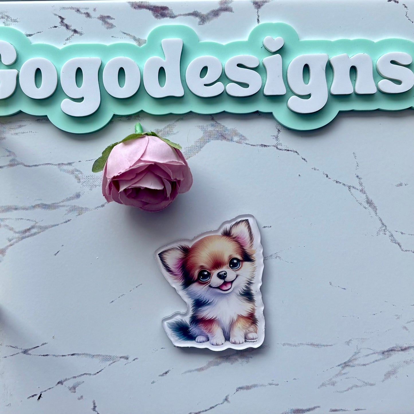 CHIHUAHUA 2.5" Acrylic Full Cover Magnet with Back Magnet - Stylish and Durable