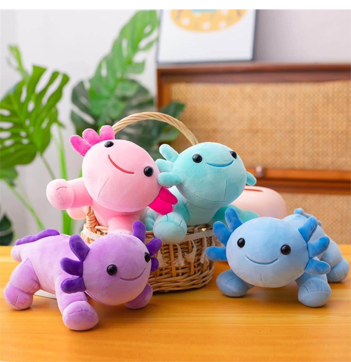 Teal Axolotl Plush Toy, Soft Stuffed Animal, Kawaii Plush Toy 12 inch for Kids, Toddlers, Girls, Boys, Children