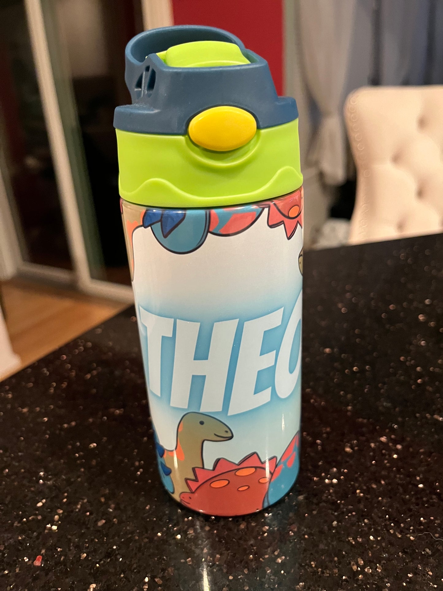 Dinosaur 12oz Kids Tumbler, Kids Customized Tumbler with One-click Pop-up Straw and Handle, Children Sublimation Cups for Milk, Soda, Juice, Drinks