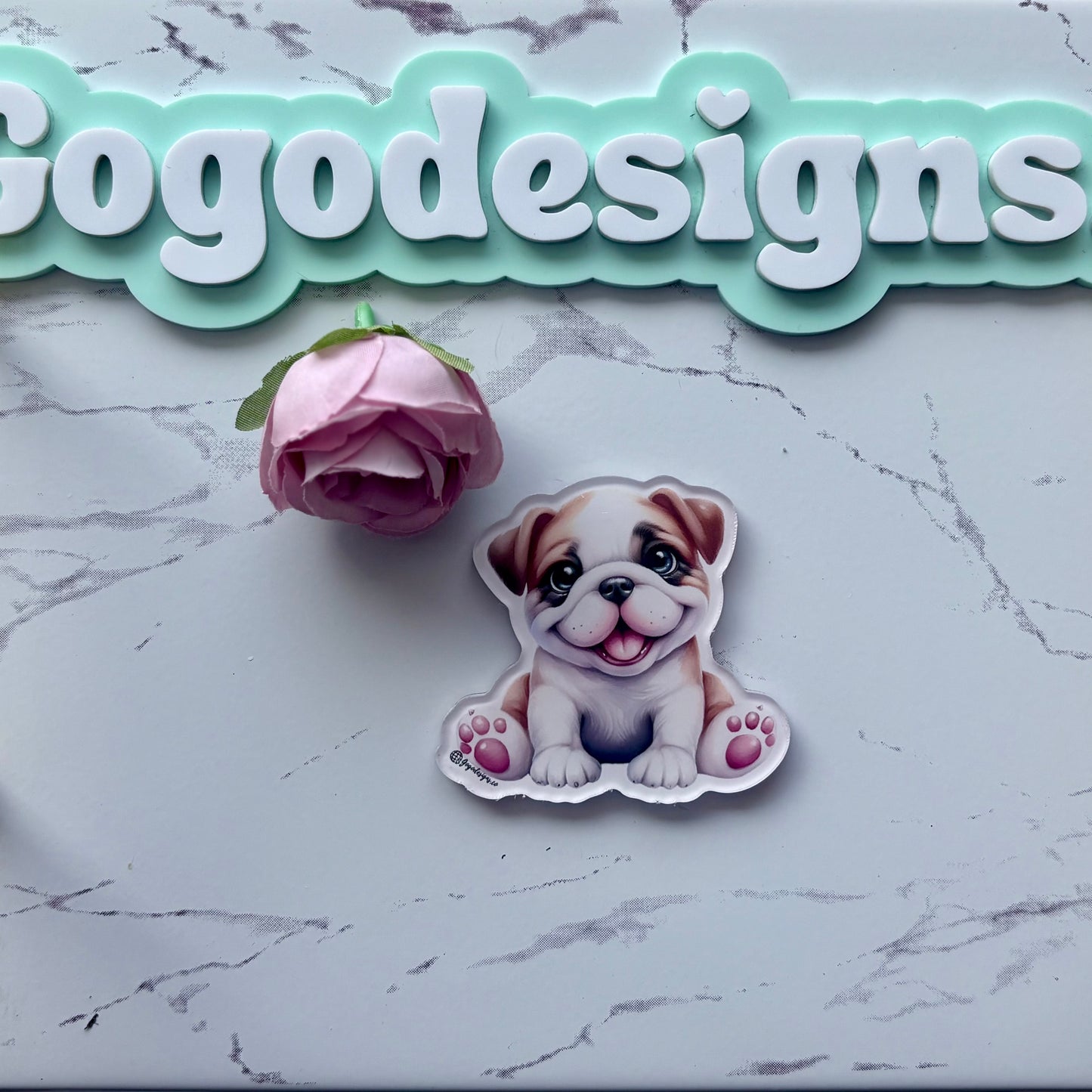 BULLDOG 2.5" Acrylic Full Cover Magnet with Back Magnet - Stylish and Durable