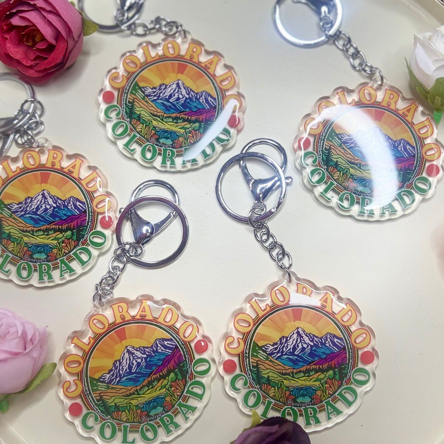 Colorado Keychains - Show Your Love for the Rockies(yellow green letters)