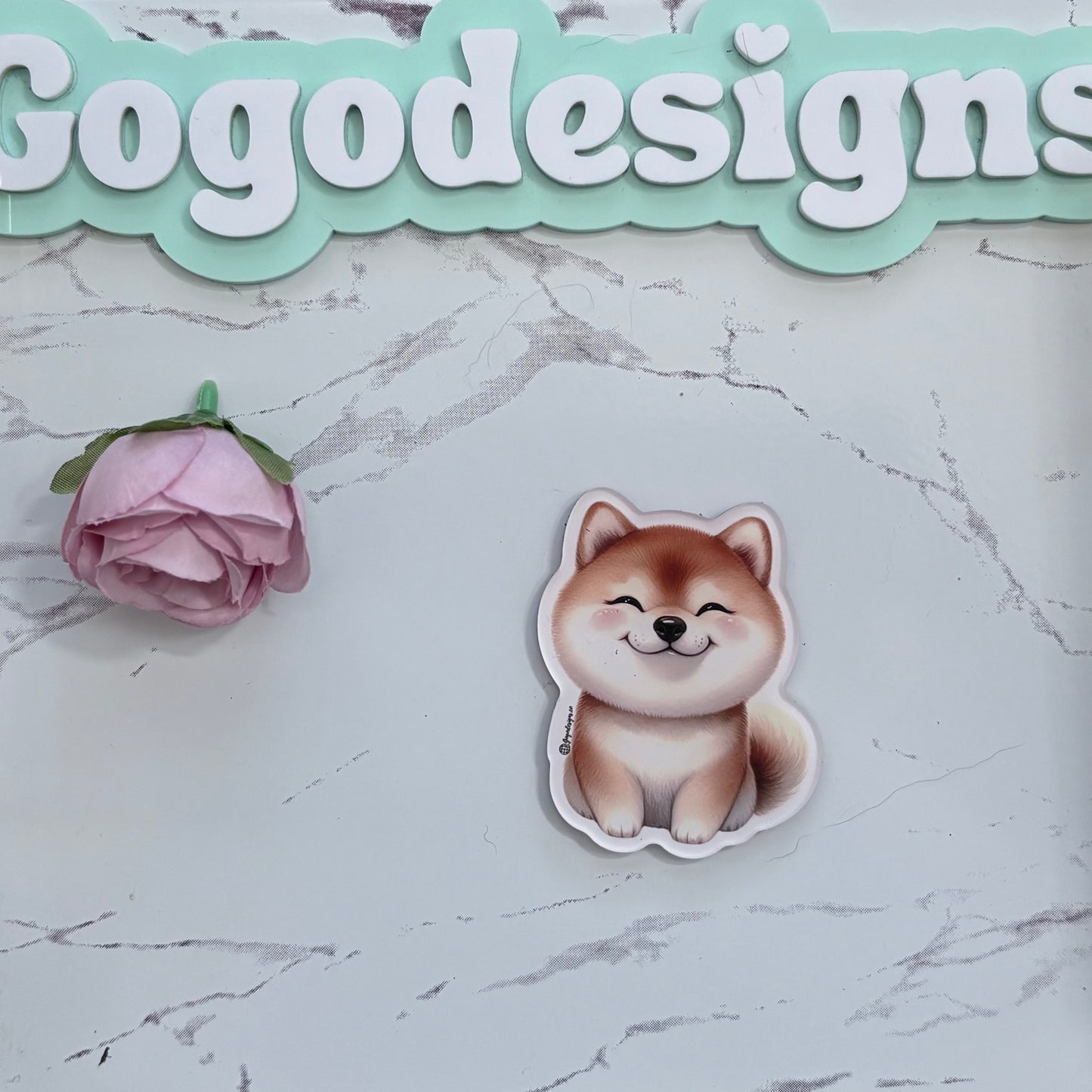 SHIBA INU 2.5" Acrylic Full Cover Magnet with Back Magnet - Stylish and Durable