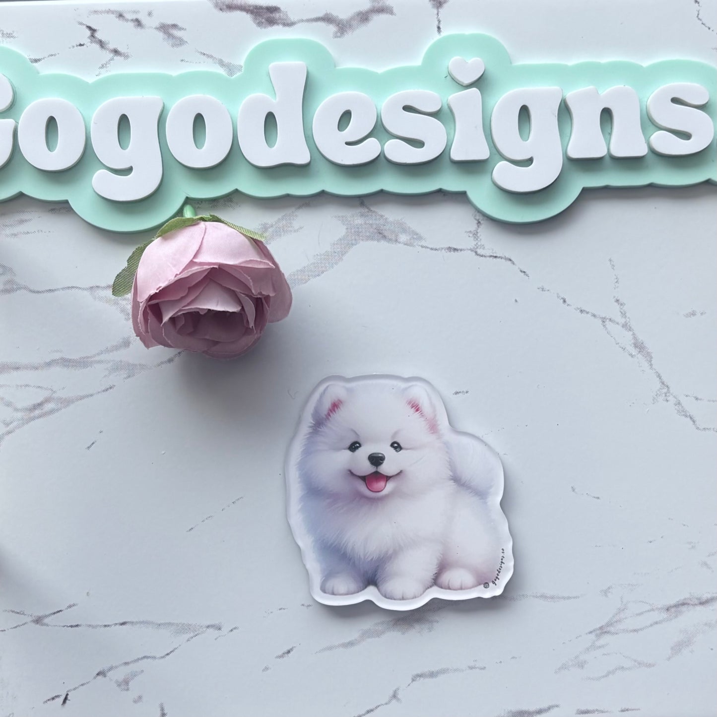 ESKIMO DOG 2.5" Acrylic Full Cover Magnet with Back Magnet - Stylish and Durable
