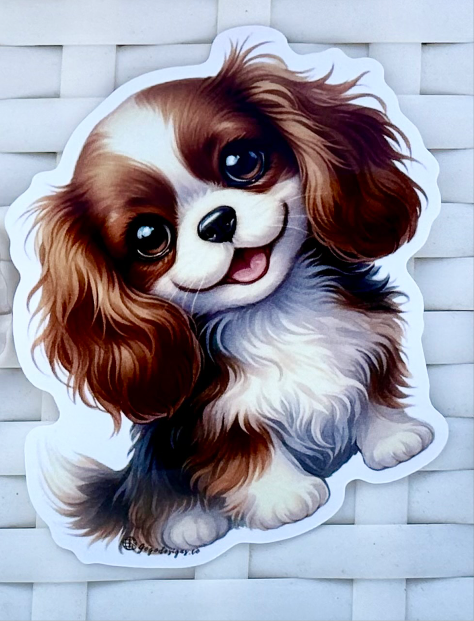 CAVALIER KING CHARLES SPANIEL Puppy STICKER