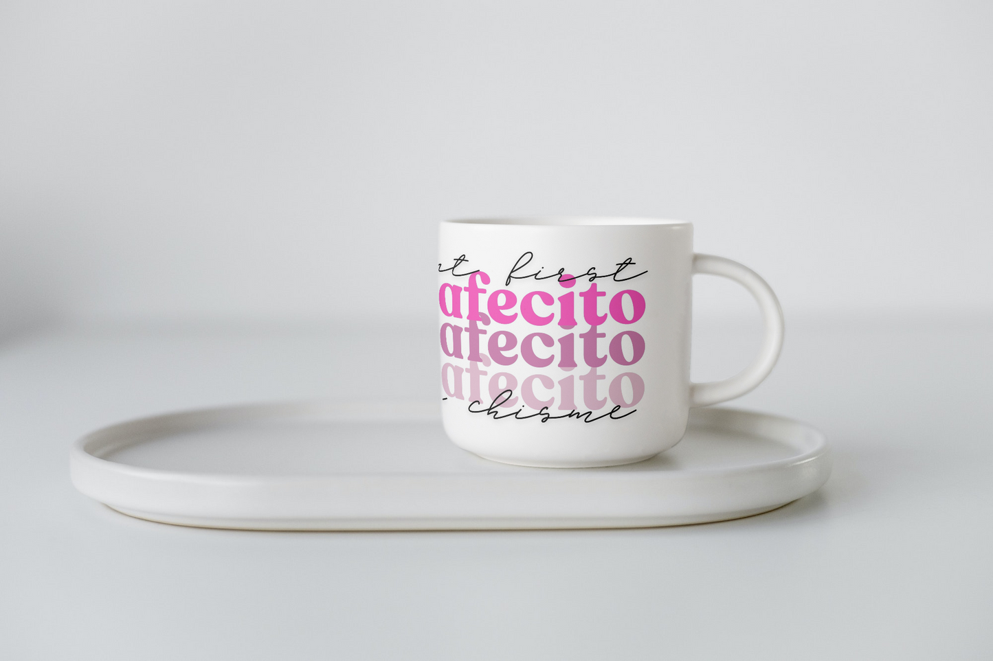 11 oz Ceramic Cup/ Mug Handmade Cafecito y Chisme/ 4 Designs Sublimation/ tea Coffee.
