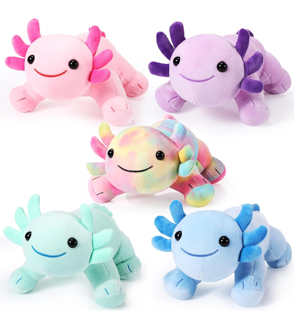 Teal Axolotl Plush Toy, Soft Stuffed Animal, Kawaii Plush Toy 12 inch for Kids, Toddlers, Girls, Boys, Children