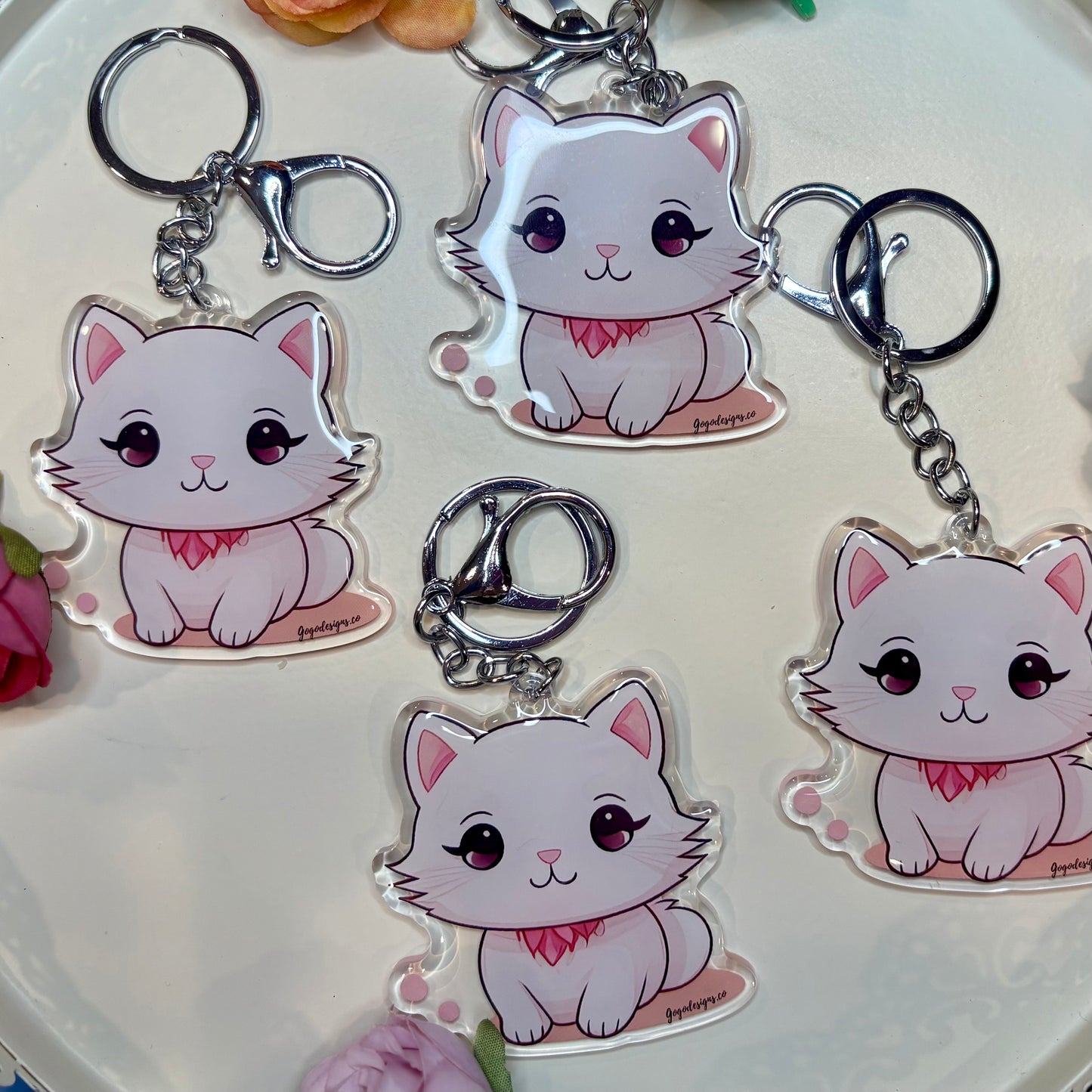 DWELF Kitten Keychain 2.5in Acrylic/Epoxy Coated