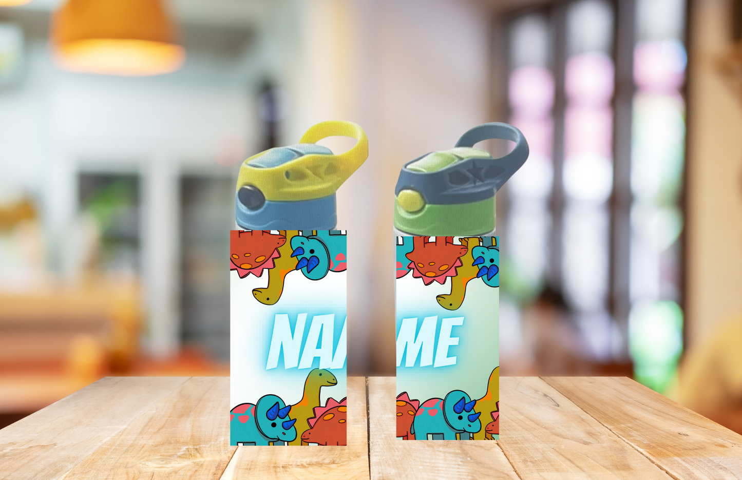 Dinosaur 12oz Kids Tumbler, Kids Customized Tumbler with One-click Pop-up Straw and Handle, Children Sublimation Cups for Milk, Soda, Juice, Drinks