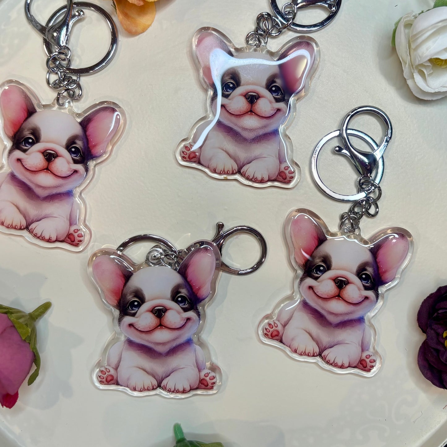 French Bulldog/ FRENCHIE Puppy Keychain