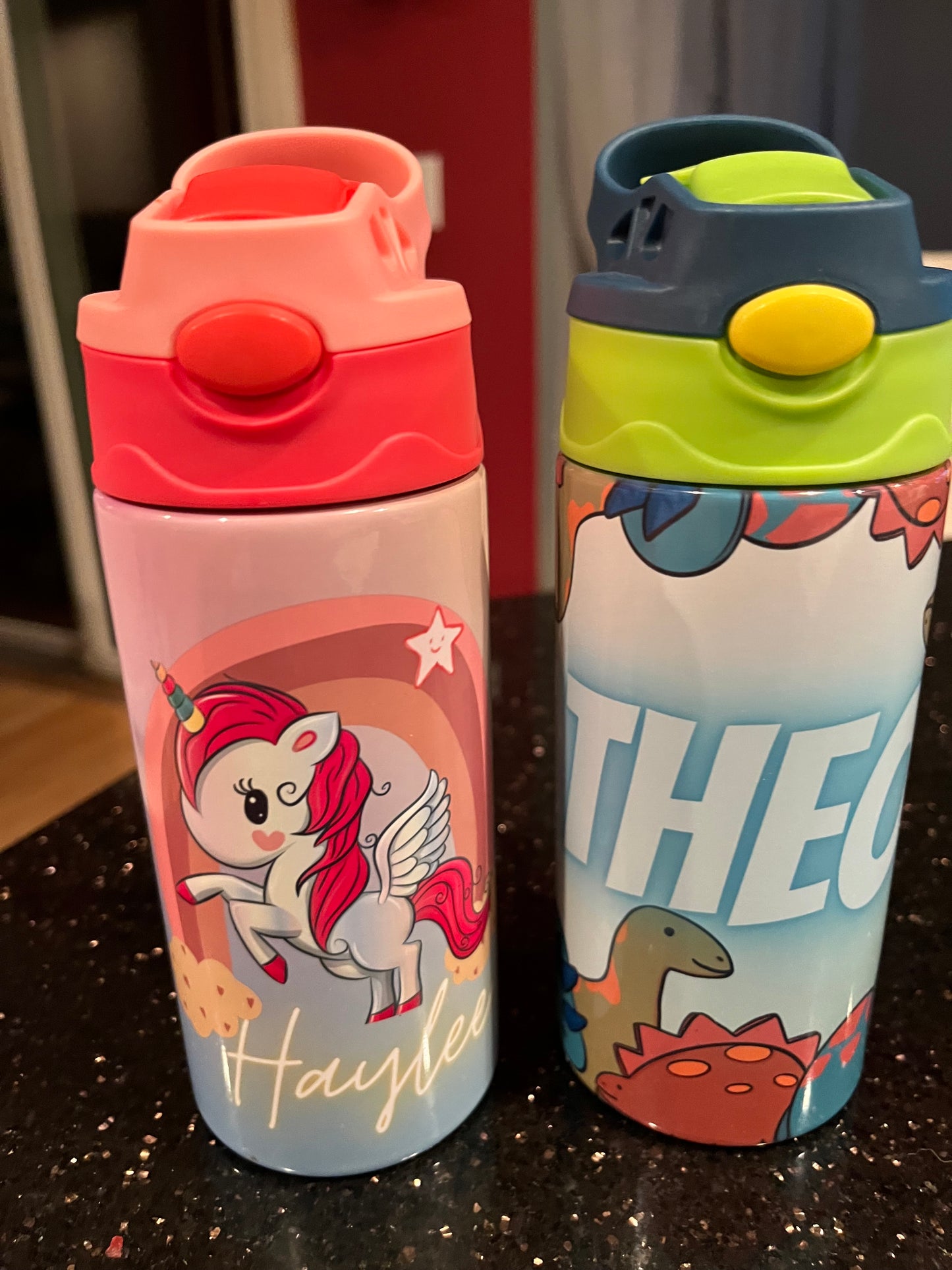 Dinosaur 12oz Kids Tumbler, Kids Customized Tumbler with One-click Pop-up Straw and Handle, Children Sublimation Cups for Milk, Soda, Juice, Drinks