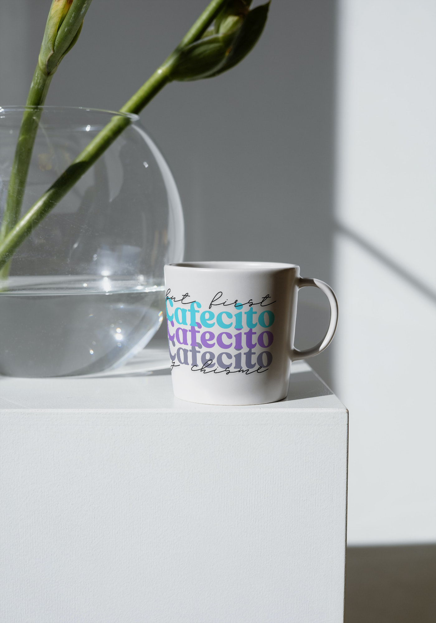 11 oz Ceramic Cup/ Mug Handmade Cafecito y Chisme/ 4 Designs Sublimation/ tea Coffee.