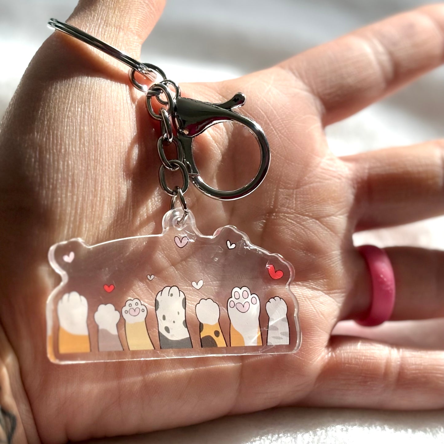 Hi Paws Keychain, Pet Lover Gift, Acrylic Pet Charm