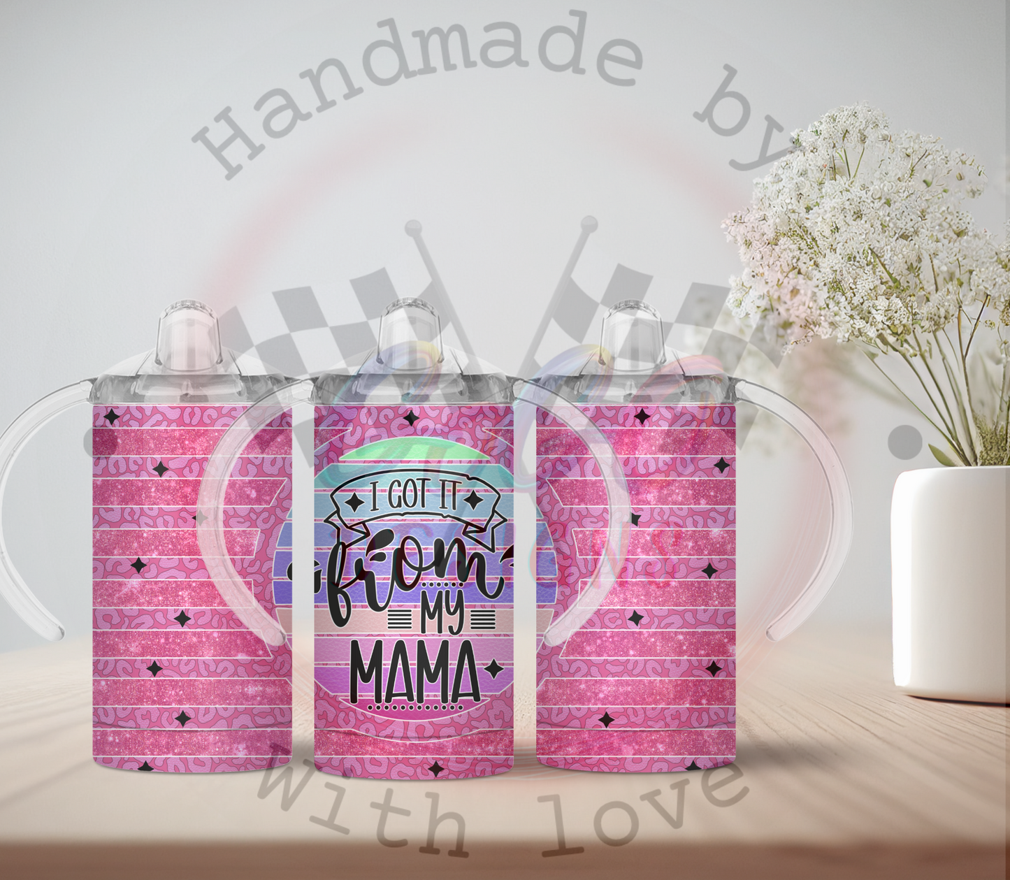 DAD, MOM, KID, DAUGHTER sippy cup 12 oz Insulated, Holds Temp