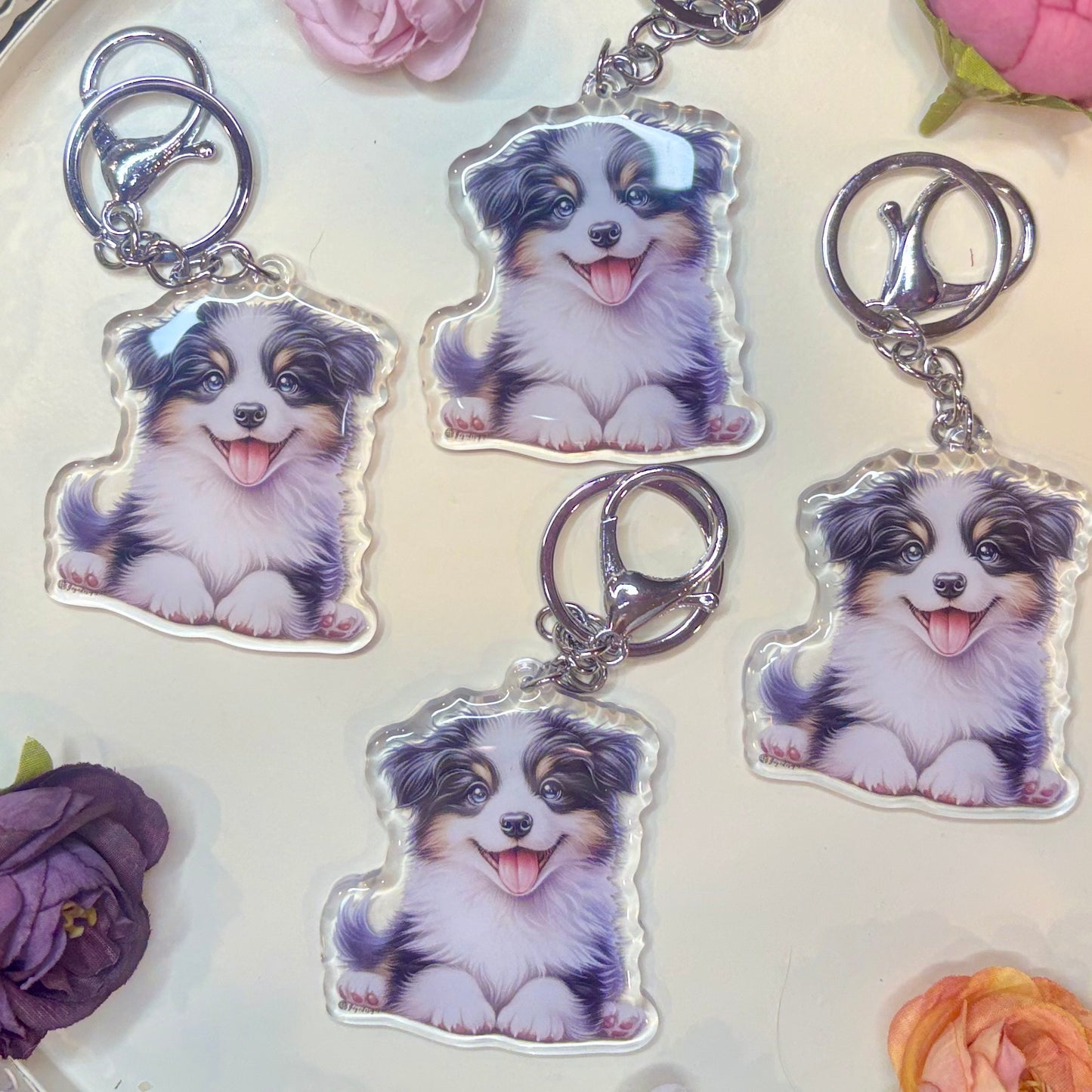 BORDER COLLIE Puppy Keychain