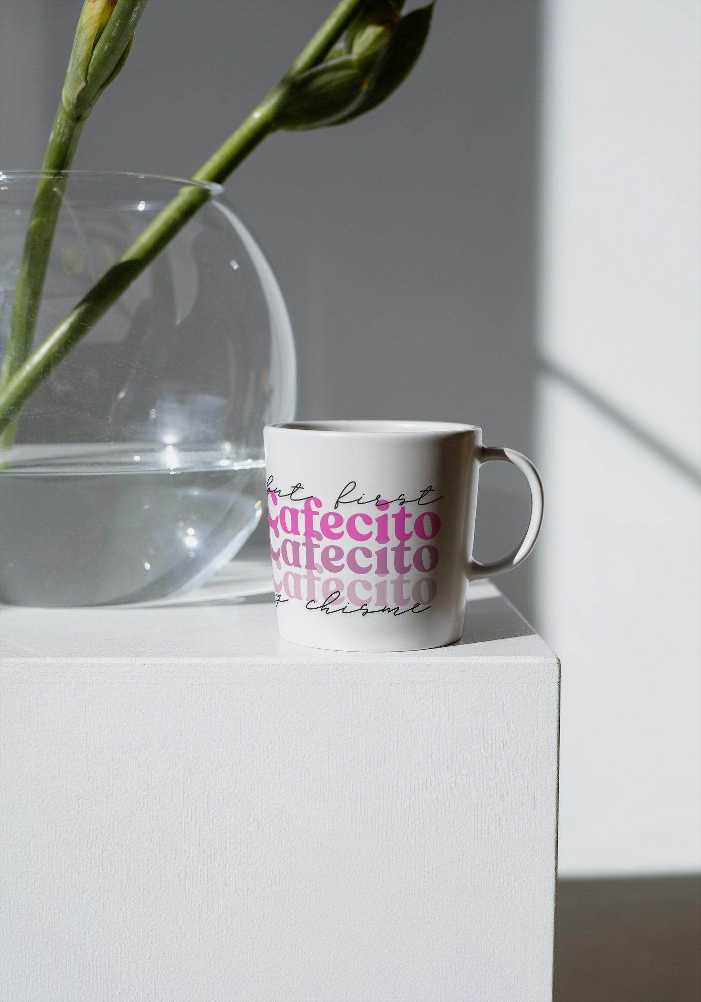 11 oz Ceramic Cup/ Mug Handmade Cafecito y Chisme/ 4 Designs Sublimation/ tea Coffee.