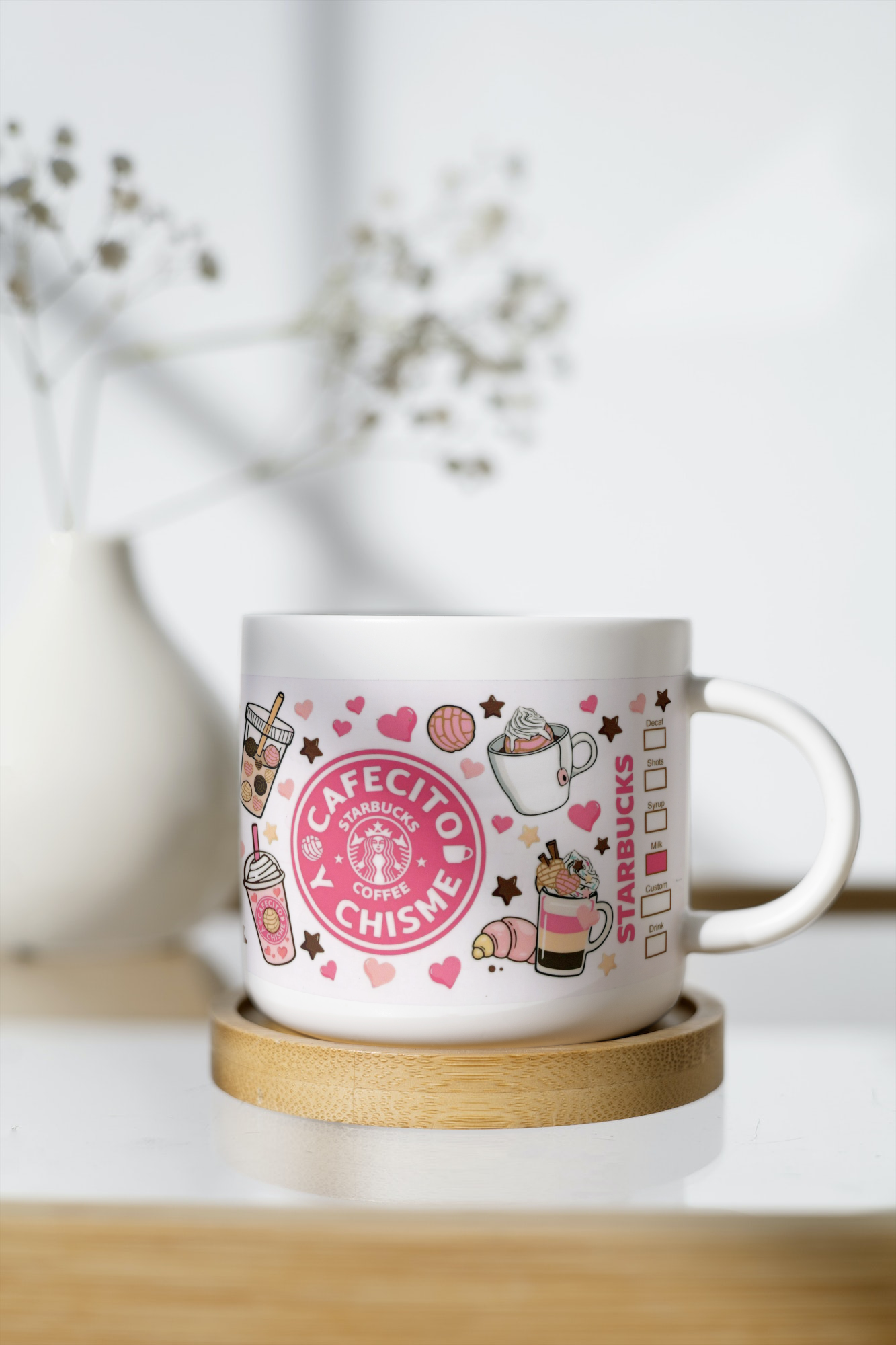 11 oz Ceramic Cup/ Mug Handmade Cafecito y Chisme/ 4 Designs Sublimation/ tea Coffee.