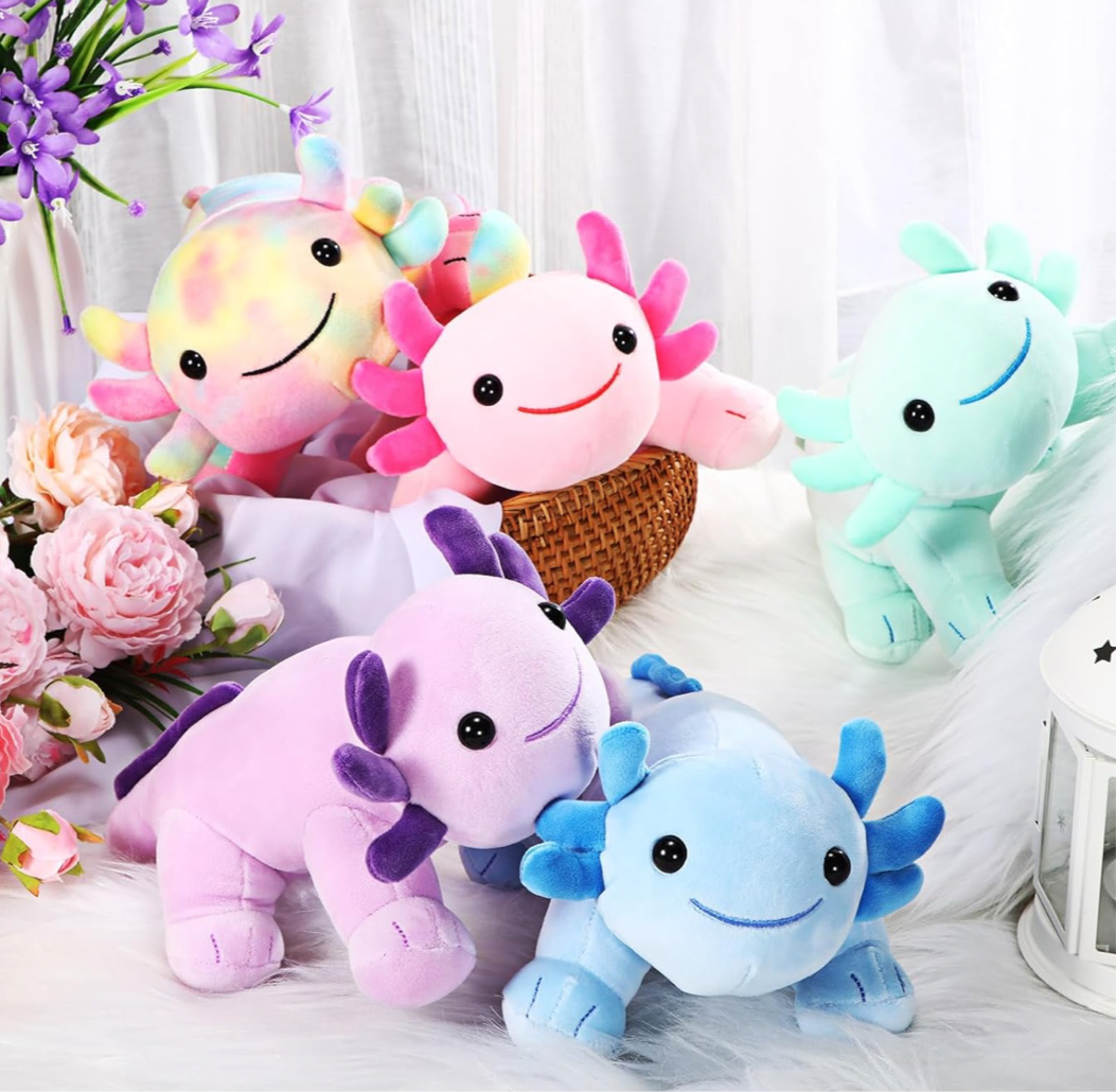 Blue Axolotl Plush Toy, Soft Stuffed Animal, Kawaii Plush Toy 12 inch for Kids, Toddlers, Girls, Boys, Children