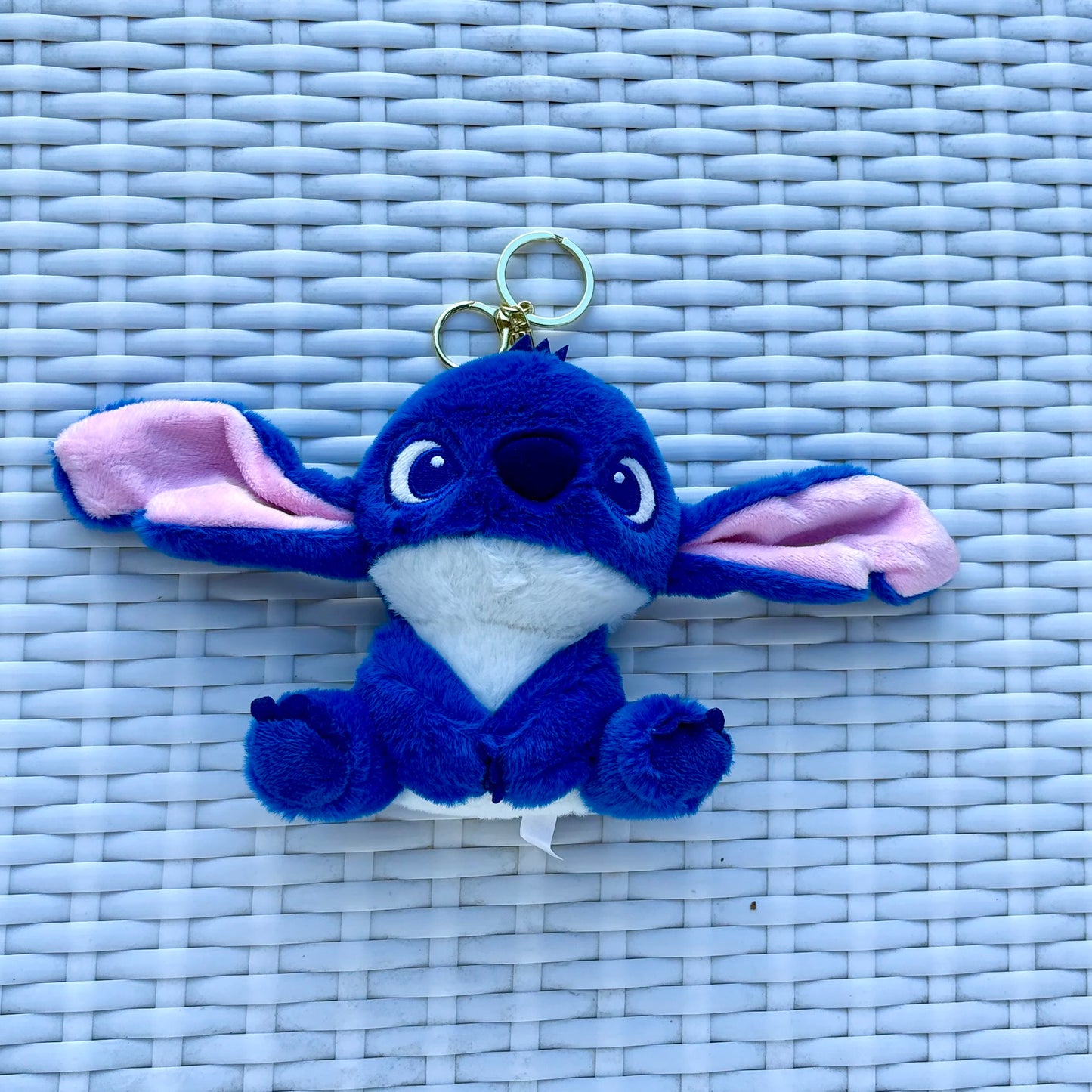 Plush blue stuffy keychain