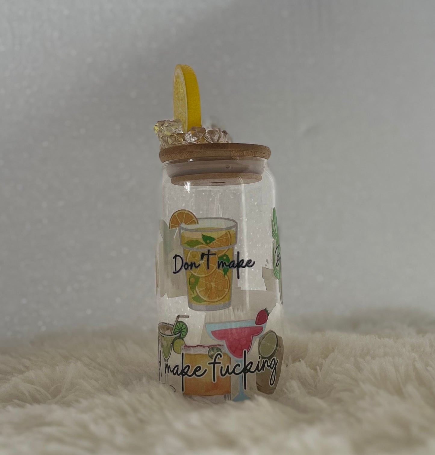Lemon Lid When life brings you lemons 16 oz glass can