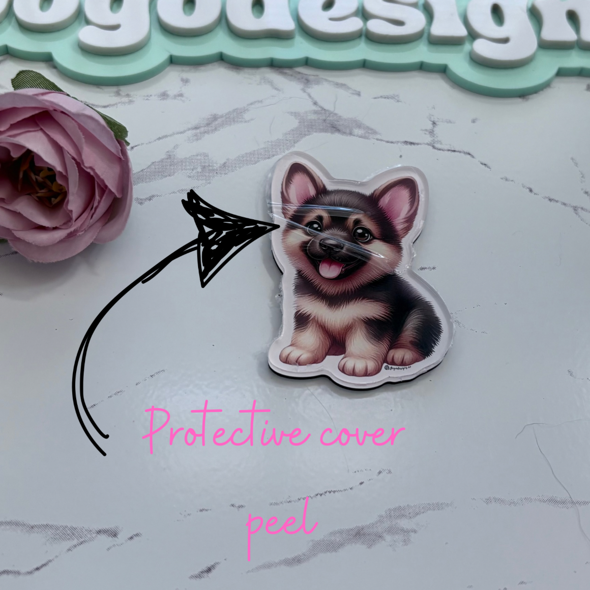 BULLDOG 2.5" Acrylic Full Cover Magnet with Back Magnet - Stylish and Durable