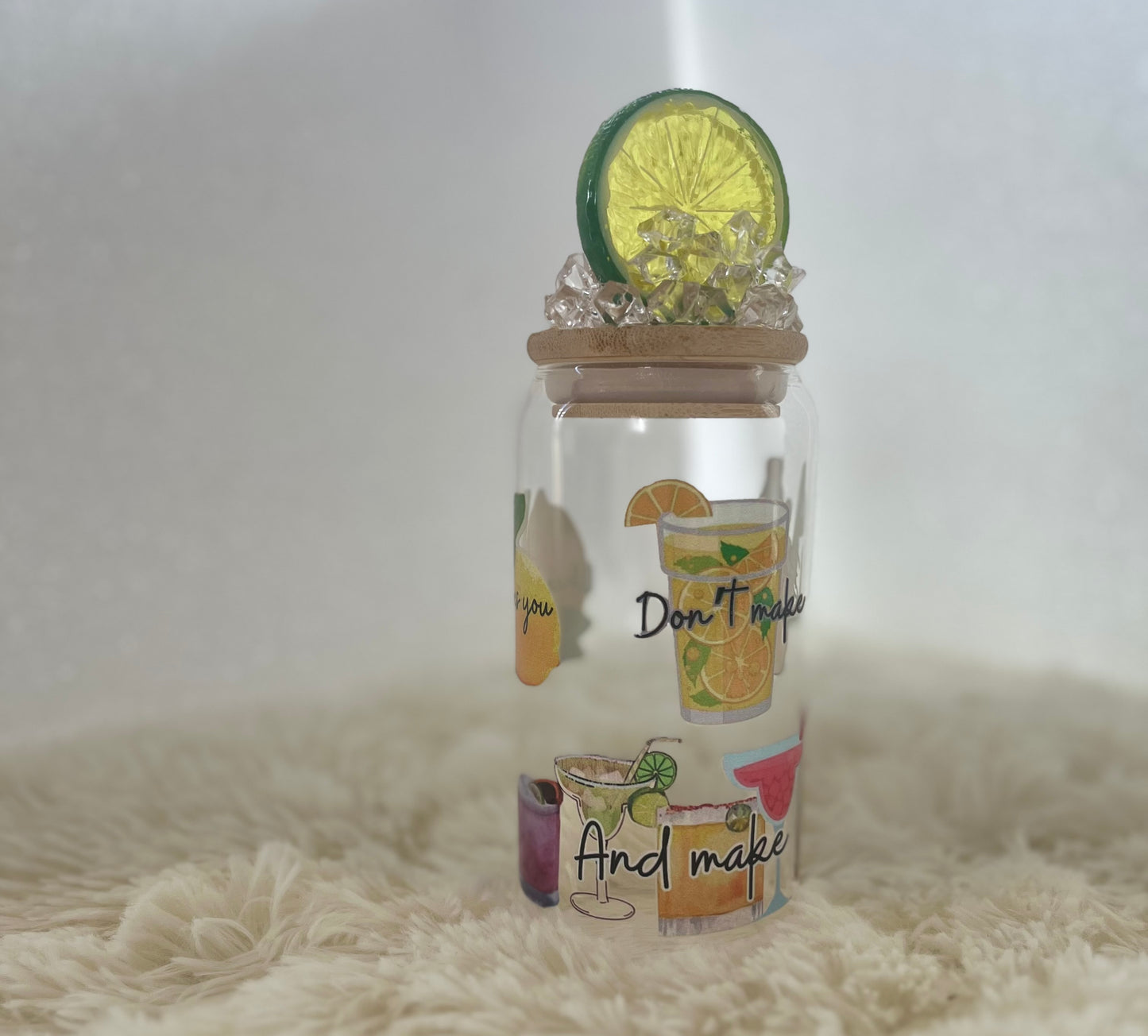 Lemon Lid When life brings you lemons 16 oz glass can