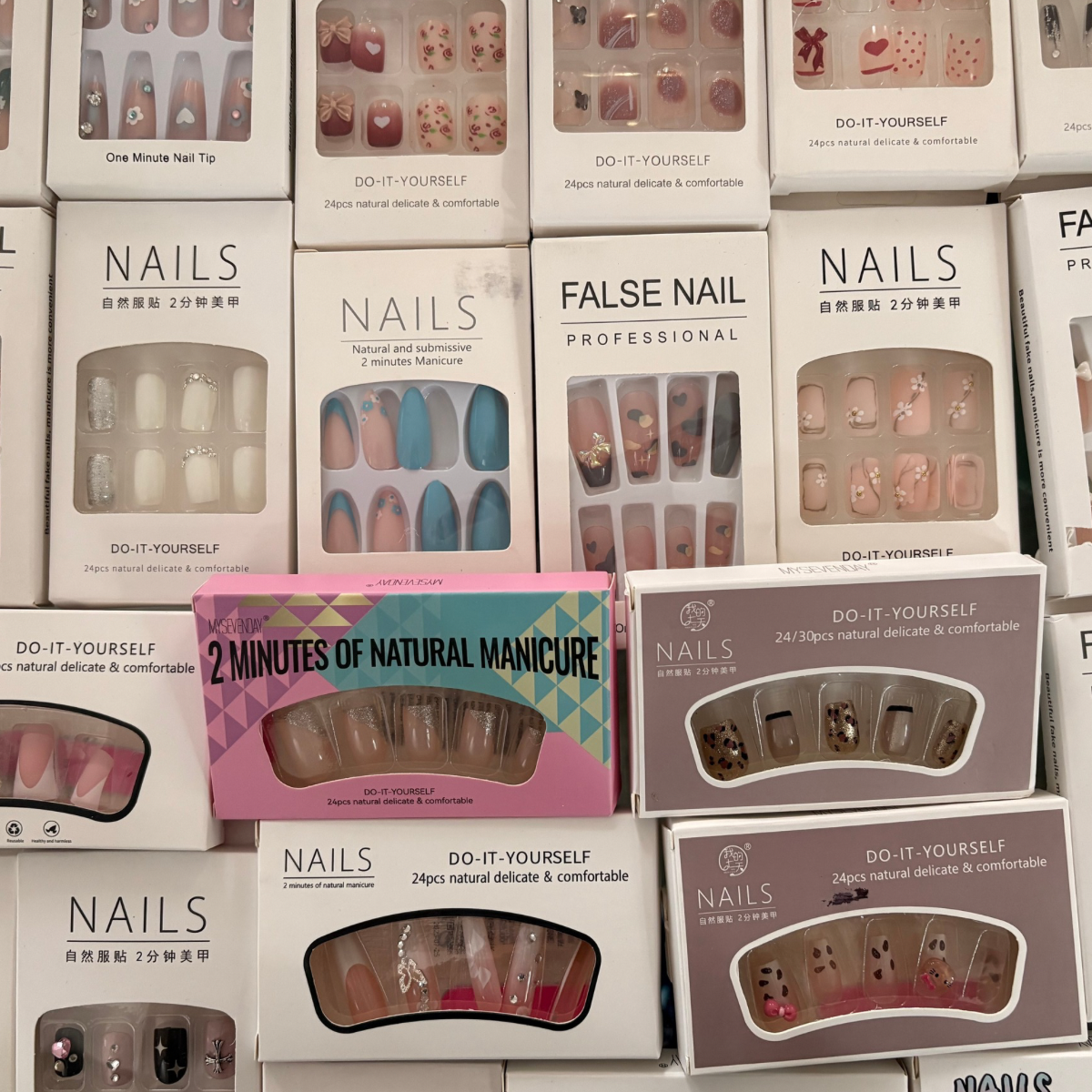 【Mystery Bag】 $3.99 Flash Sale 1 Bag=1 Random Handmade Press On Nail Set(10pcs), nail stickers, and more