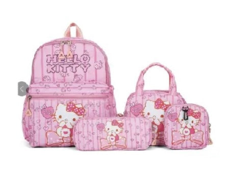 Bag Pack Sets Disney/ Mario Bros/ Sanrio Brand Nylon Hello Kitty Pencil Case, Shoulder Bag, Wallet Set - Ideal Birthday Gift for Family Gatherings And Couple Travel