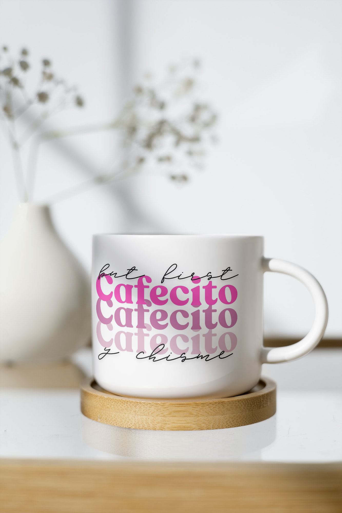 11 oz Ceramic Cup/ Mug Handmade Cafecito y Chisme/ 4 Designs Sublimation/ tea Coffee.