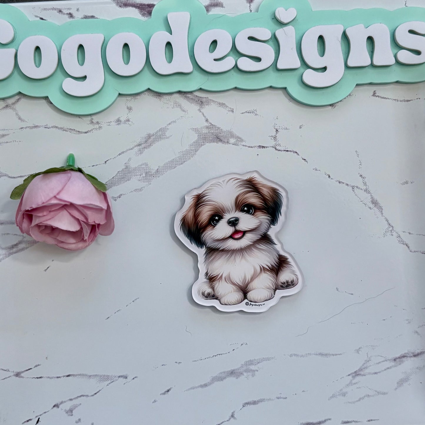 MALTIPOO 2.5" Acrylic Full Cover Magnet with Back Magnet - Stylish and Durable