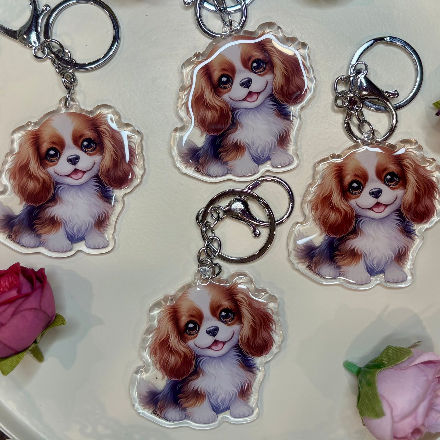 Cavalier King Charles SPANIEL Puppy Keychain