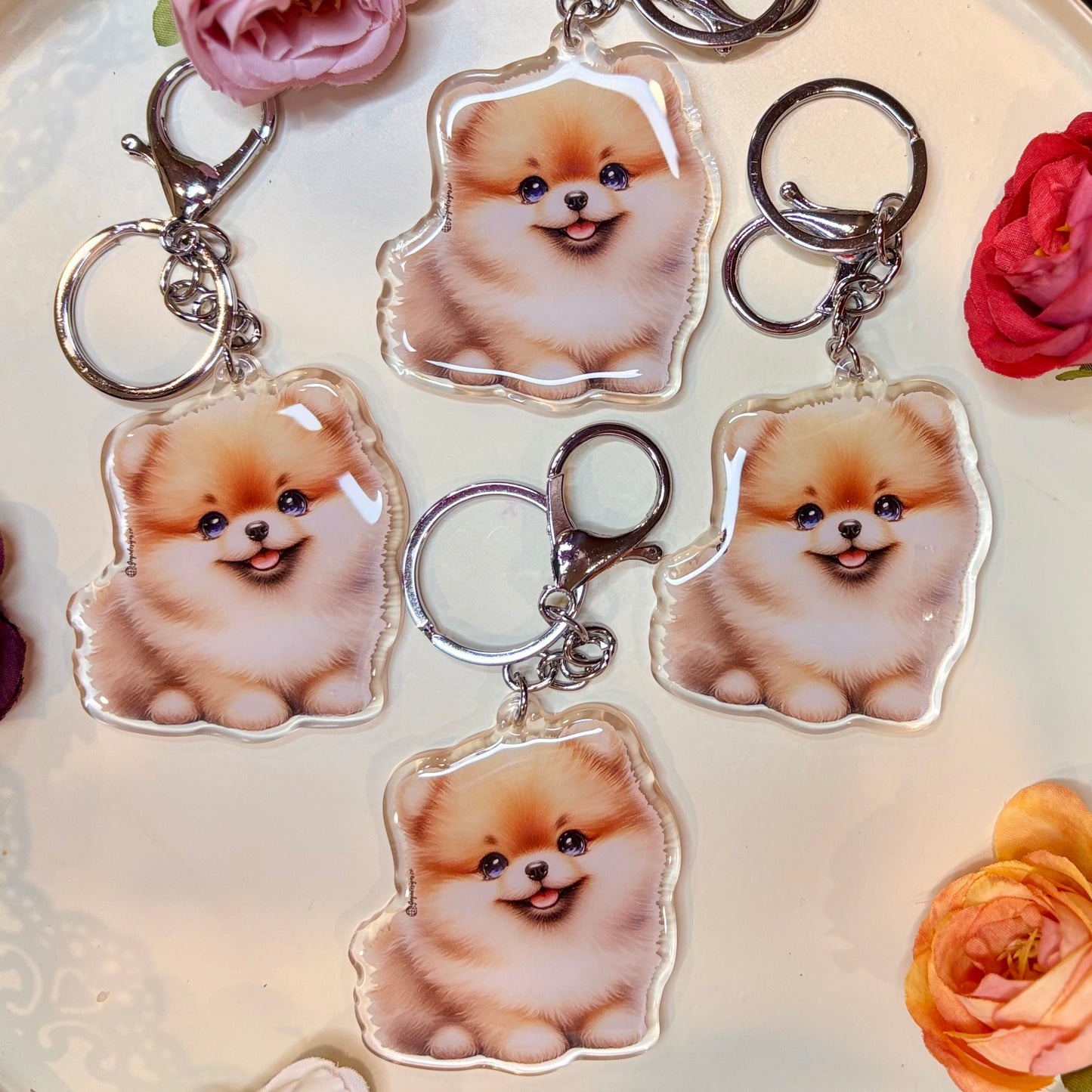 POMERANIAN Puppy Keychain