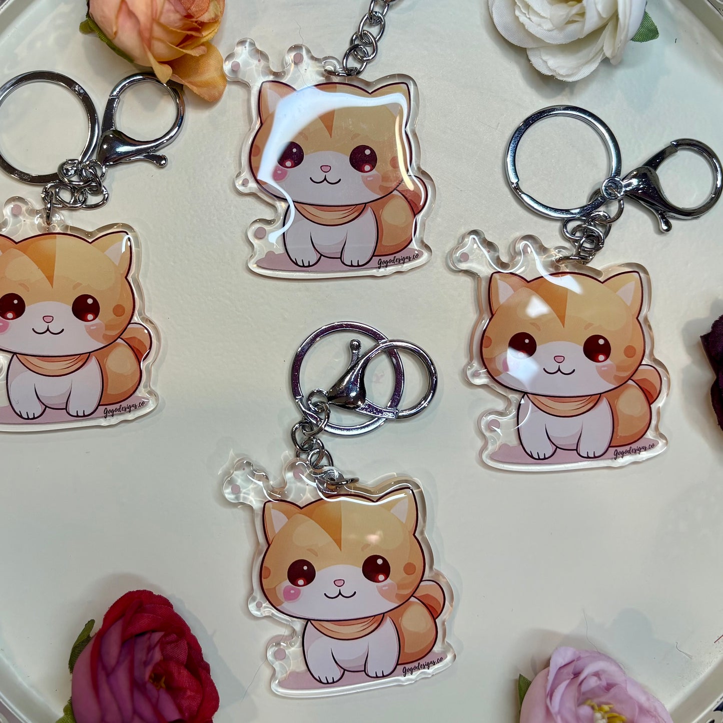 PIXIEBOB Kitten Keychain 2.5 in Acrylic/ Epoxy Coated