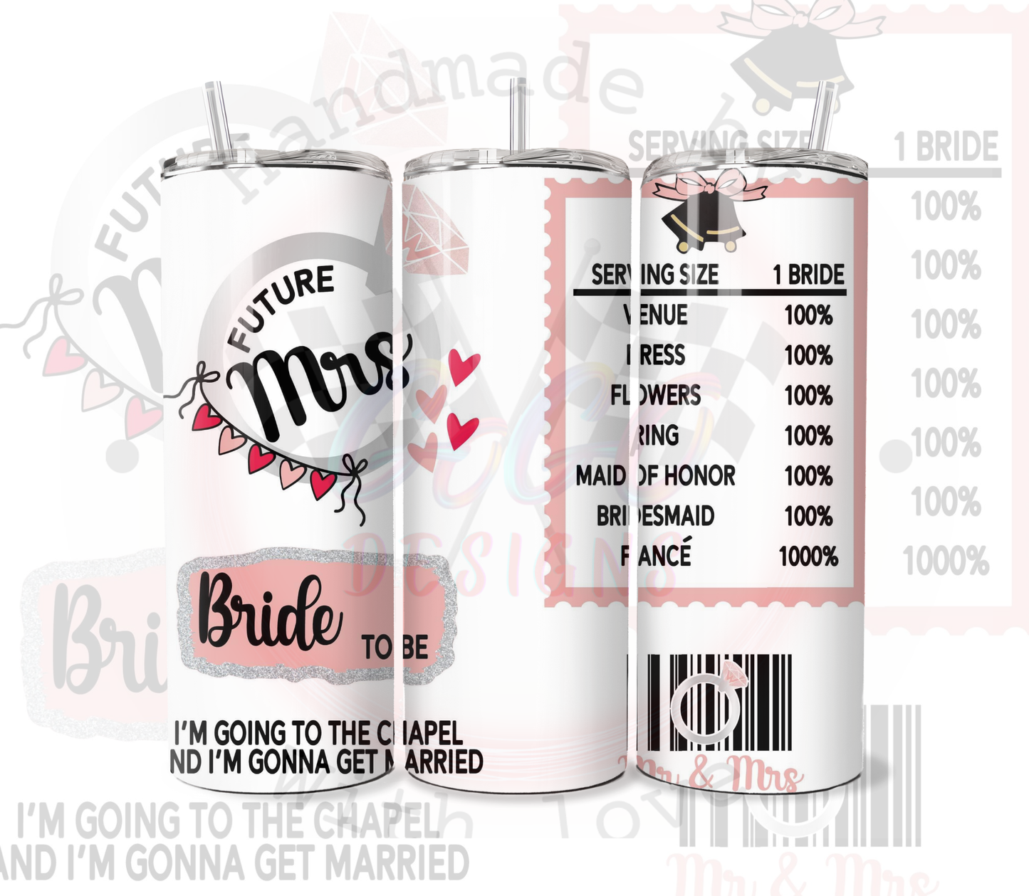 Bridesmaid 20 Ounce Tumblers Insulated, Creative Designs
