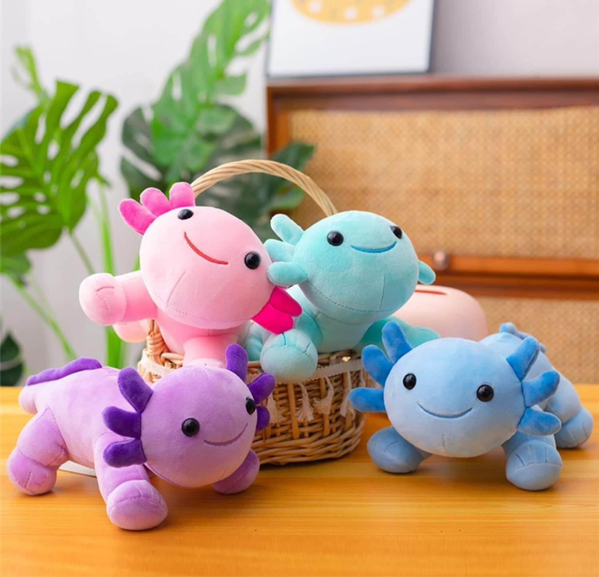 Blue Axolotl Plush Toy, Soft Stuffed Animal, Kawaii Plush Toy 12 inch for Kids, Toddlers, Girls, Boys, Children