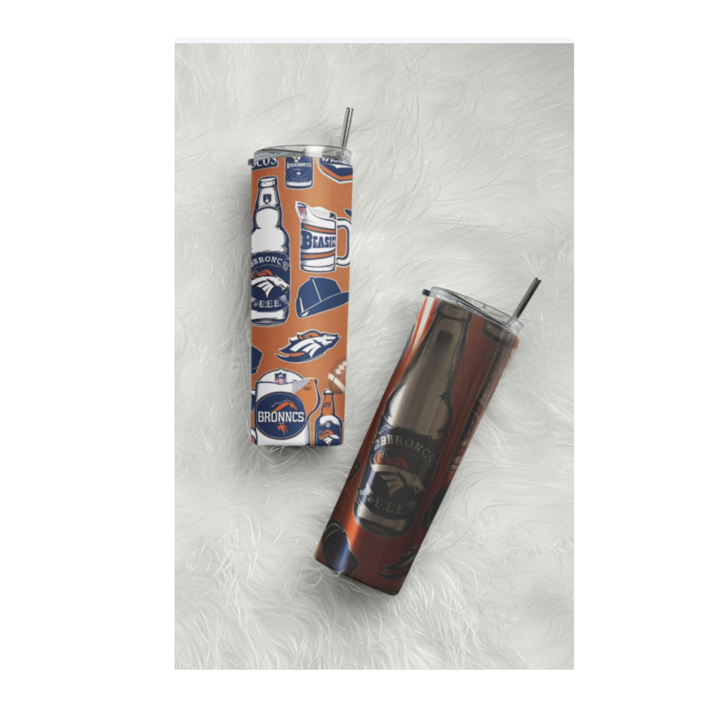 Broncos funky AI design 20 oz tumbler different options, Insulated, stainless steele,