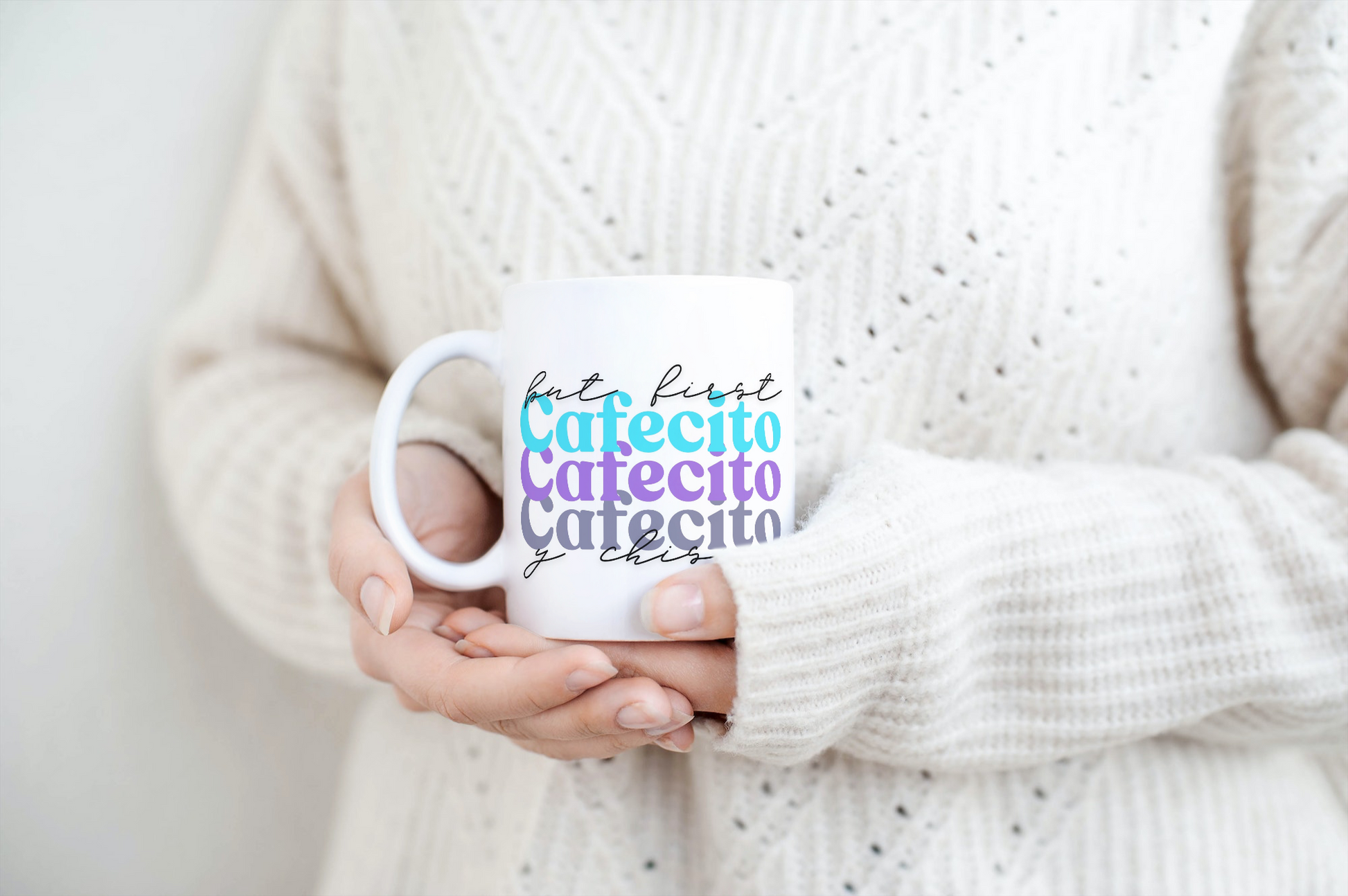 11 oz Ceramic Cup/ Mug Handmade Cafecito y Chisme/ 4 Designs