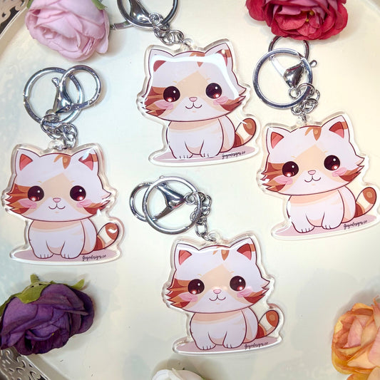 CALICO Kitten Keychain 2.5in Acrylic/Epoxy Coated