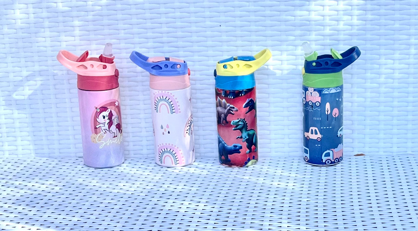 Smile Unicorn tumbler insulated kids 12 oz Leakproof One hand Open. Drop proof /Handmade/ Maintains drink temperature perfect toddlers and kids. Handle easy to carry