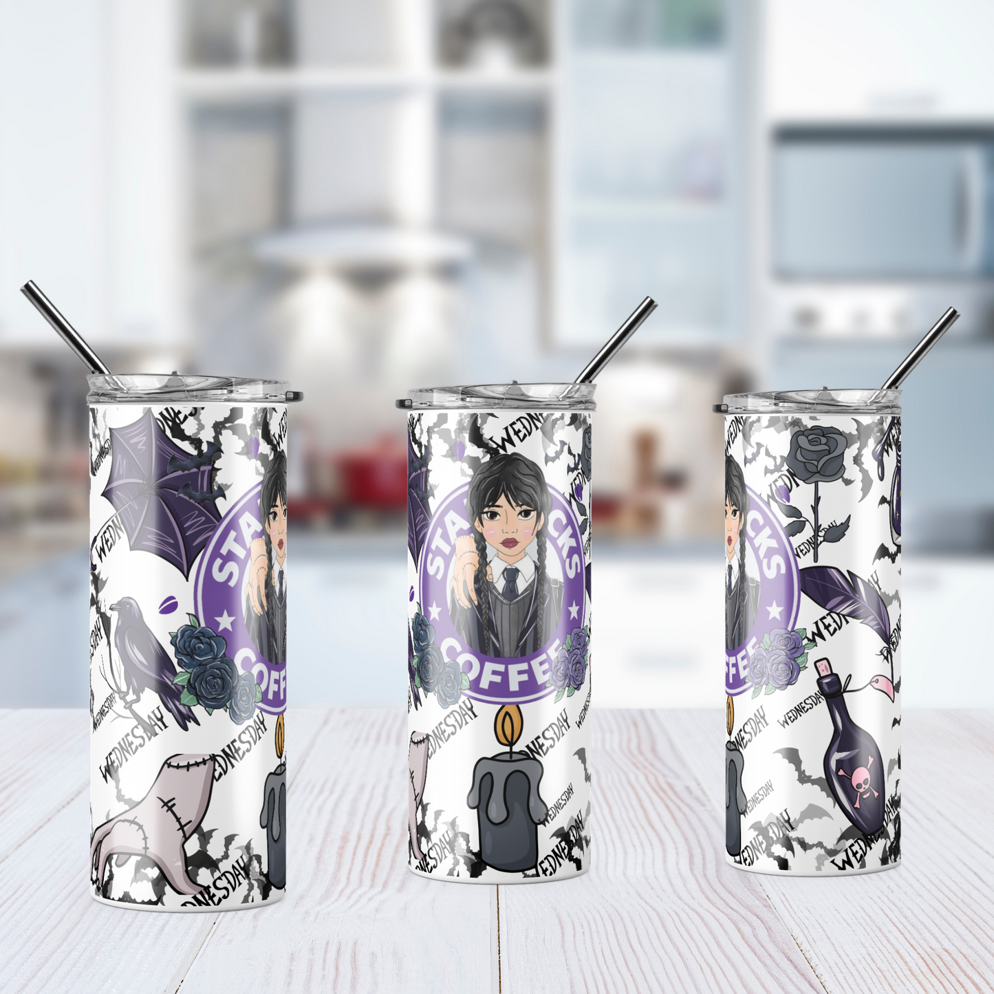 Wednesday Addams Tumbler/ Water Bottle/ Thermos 20 oz