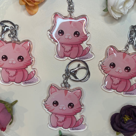 RED- ABYSSINIAN Kitten Keychain 2.5in Acrylic/Epoxy Coated