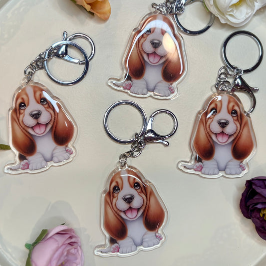 BASSETT HOUND Puppy Keychain
