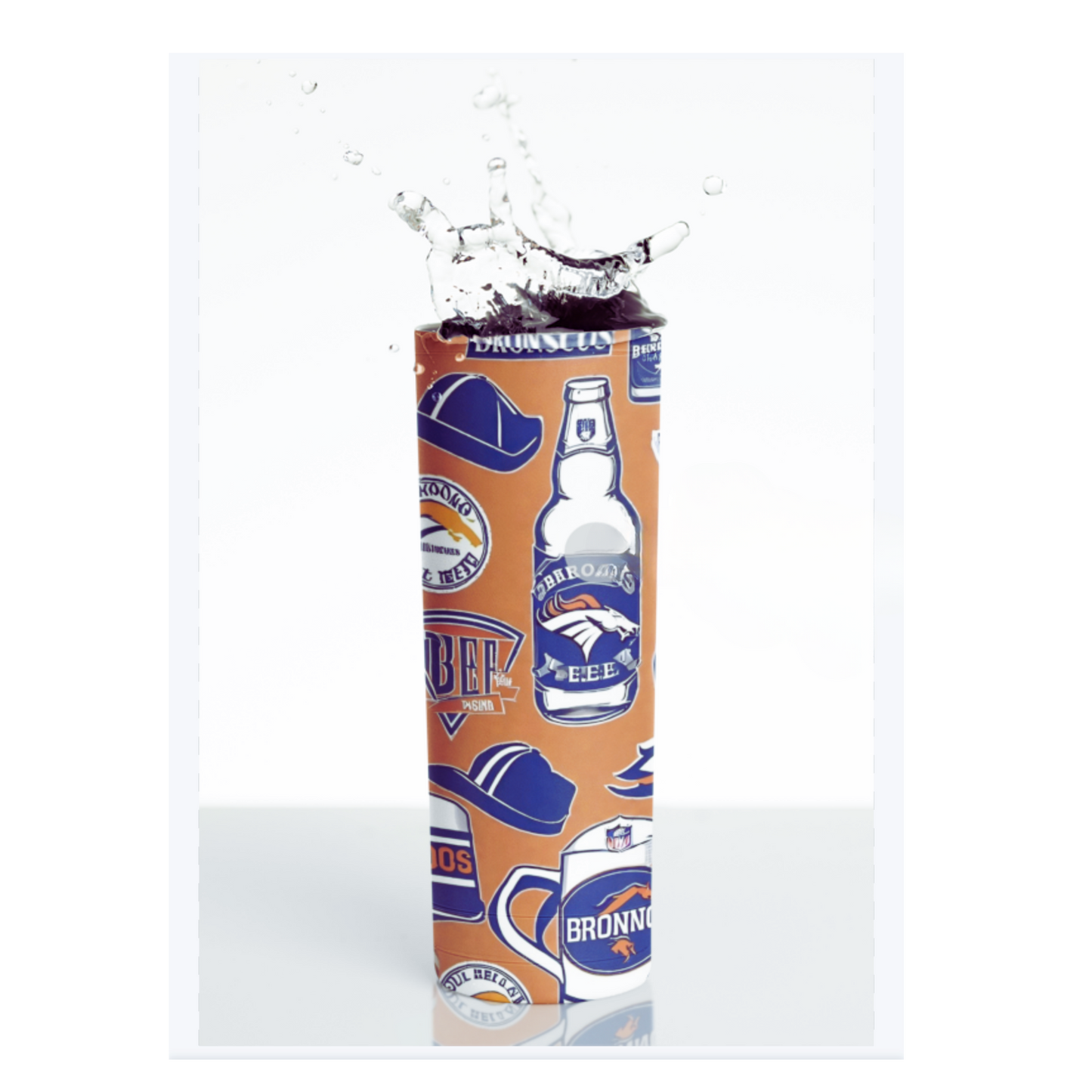 Broncos funky AI design 20 oz tumbler different options, Insulated, stainless steele,