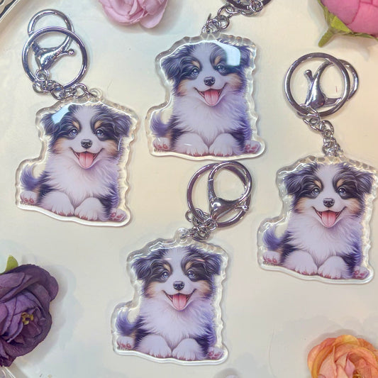 BORDER COLLIE Puppy Keychain