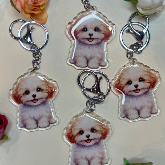 MALTIPOO Puppy Keychain