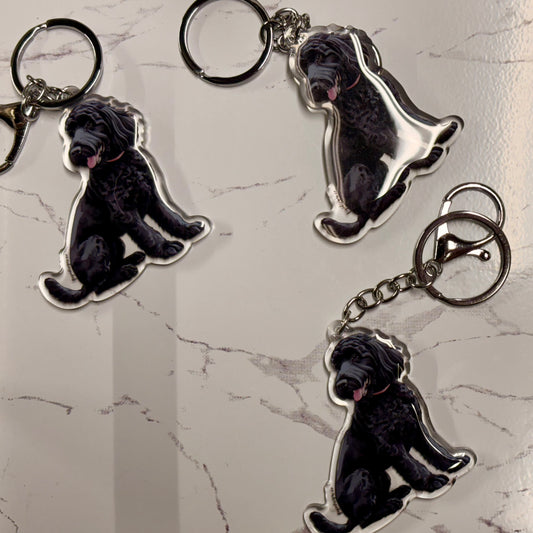 GOLDENDOODLE (black), LABRADOODLE (black) 2.5 in Keychain